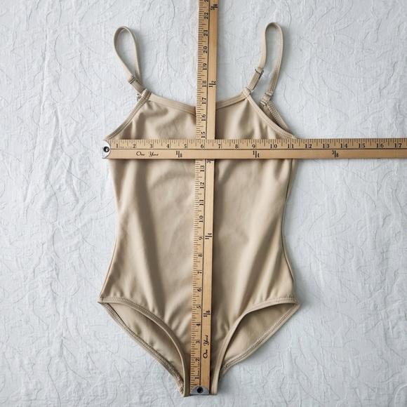Capezio Girls Nude One Piece Bodysuit, Little Girls Size Large - Picture 6 of 10